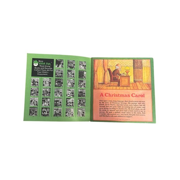 A Christmas Carol Book & Record 24 Page Full Color Illustrations Peter Pan 45 RP - Picture 2 of 4